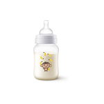 Philips Avent - Biberon anticolici din Polypropilena (Pp), Maimutica, 260 ml, 1 luna+, Tetina debit lent, Fara BPA, Multicolor, Philips Avent