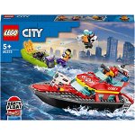 LEGO   City - Barca de salvare a pompierilor 60373, 144 piese