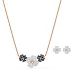 Inel Latisha, negru, placat cu aur roz - 52, Swarovski