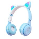Casti On Ear MRG MY08CAT, Bluetooth, Tip pisica, Albastru C766, 