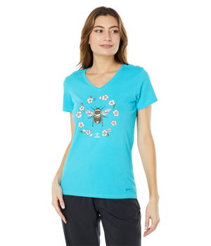 Imbracaminte Femei Life is Good Flowerbee Crusher-Litetrade Vee Island Blue, Life is Good