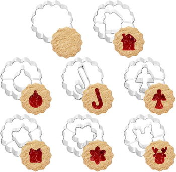 Set de 8 forme pentru prajituri GWHOLE, otel inoxidabil, argintiu, 6 cm