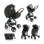 Carucior 3 in 1 Lorelli Crysta, Negru