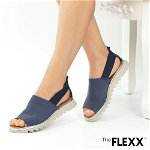 Sandale dama The Flexx din piele naturala Wat is Wav albastru, 