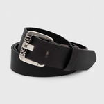 Diesel, Curea de piele cu logo, Negru, 90