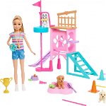 Set de joaca Barbie si Stacie - To the rescue, Papusa Stacie dresoare de catei