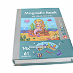 Carte cu 14 Puzzle Magnetic Magia Creaturilor Marine, 61 piese, Krista