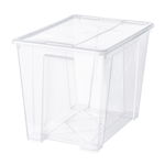 Cutie depozitare cu capac, 65 l, 57 x 39 x 42 cm, Transparent