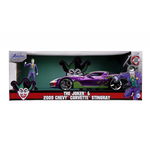 Masina Joker Chevy Corvette Stingray 2009, metalica, figurina inclusa, scara 1:24, Simba