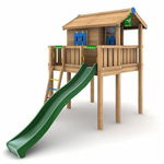 Spatiu de joaca Playhouse si platform XL cu tobogan 3 m JungleGym, JungleGym