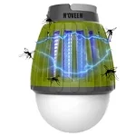 Bec LED cu lampa UV anti-insecte, "Insect killer lamp", portabil (1800 mAh), 5 W, 1000 V, IPX4, Verde, Noveen