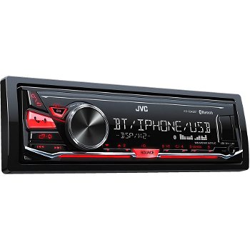 Radio CD auto JVC, KD-X342BT, 4x50W, USB, AUX, Bluetooth, Subwoofer control, Iluminare rosu