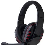 Gaming microphone & stereo headphones with volume control, glossy black, Gembird