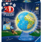 Puzzle 3D Luminos Glob Pamantesc, 180 Piese