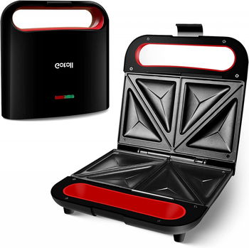 Aparat pentru sandwich-uri Gotoll , 750 W, metal/plastic, rosu, 23,3 x 22,9 cm