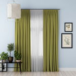 Set Draperie Blackout Verde Lime + Perdea Voal Alb, 