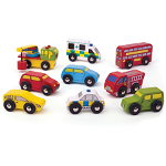 Set 9 masini din lemn Colectia mea de vehicule, BigJigs Toys