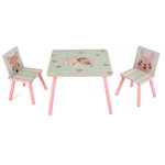 U-GROW Set 2 scaune +birou Pink Forest UGMBS06-PKF