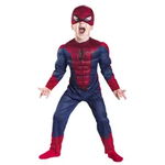 Costum Spiderman cu muschi IdeallStore® pentru copii, marime S, 3 - 5 ani, rosu, IdeallStore