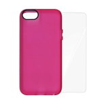 Husa iPhone SE/5S Odoyo Silicon Soft Edge Cherry Pink (folie inclusa)