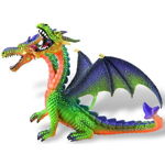 Figurina Bullyland Dragon Verde Cu 2 Capete, Bullyland