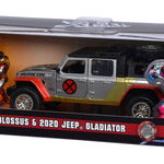 JADA MARVEL SET MASINUTA METALICA JEEP GLADIATOR SCARA 1:32 SI FIGURINA DIN METAL COLOSSUS