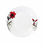 SET 12 FARFURII DESERT 19CM, RED FLOWER LEAF