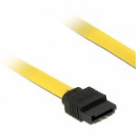 Cablu SATA III unghi jos-drept, clips metalic 10 cm, Delock 82798