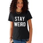 Tricou dama negru  -  Stay Weird, THEICONIC