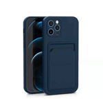 Husa protectie cu suport card compatibila cu Samsung Galaxy A02S Albastru inchis, IdealGSM