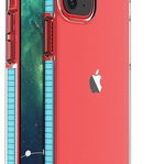 Husele Loțiunii de primavara Hurtel Hurtel Spring Case este un cover din silicon cu o rama colorata pentru iPhone 13 Pro, in nuanta albastru deschis. Este un fundal perfect pentru a-ti proteja telefonul in sezonul primaverii, aducand un plus de pros, Hurtel