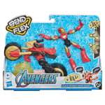 Figurina cu vehicul Hasbro Avengers Bend and Flex Iron Man, Hasbro