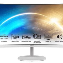 Monitor LED MSI PRO MP341CQWDE, 34 inch, 3440 x 1440 pixeli, 4 ms GtG, White
