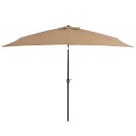Umbrela de soare exterior vidaXL 44502, stalp metalic, 300x200 cm, 5.75 kg, Maro, vidaXL