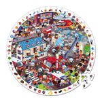 Set Puzzle circular din carton cu 208 piese și 1 poster - Pompieri, edituradiana.ro