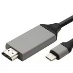 Cablu HDMI - USB C, adaptor MHL inclus, suport 3D, 4K, 48 biti, negru/gri, Pro Cart