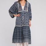 Kimono boho cu maneci bufante si volan