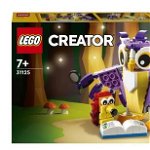 Jucarie 31125 Creator 3in1 Forest Mythical Creatures Construction Toy (Rabbit Owl Squirrel Buildable Animal Figure Set Toys Ages 7+), LEGO