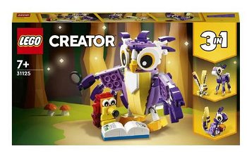 Jucarie 31125 Creator 3in1 Forest Mythical Creatures Construction Toy (Rabbit Owl Squirrel Buildable Animal Figure Set Toys Ages 7+), LEGO