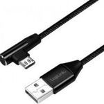 Cablu LogiLink USB 2.0 Logilink Cu0141 Usb A - Micro Usb B, M/m, unghiular, negru 0,3 m, LogiLink