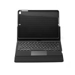 Tastatura Bluetooth Loomax, 10.9 inch, mouse touchpad, suport creion Apple, husa tip mapa inclusa, Negru, Loomax