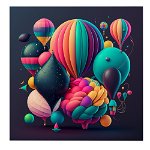 Tablou baloane variate multicolore, multicolor 1629 - Material produs:: Poster pe hartie FARA RAMA, Dimensiunea:: 40x40 cm, 