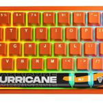 Tastatura Mecanica Gaming QwertyKey65 Hurricane Hotswap, RGB, Switch Brown (Portocaliu/Negru), QwertyKey