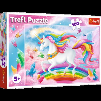 Puzzle Trefl Lumea de cristal a unicornilor 100 piese, Trefl