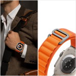 Curea material textil Tech-Protect Nylon Pro compatibila cu Apple Watch 4/5/6/7/8/SE/Ultra 42/44/45/49mm Orange, TECH-PROTECT