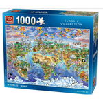 Puzzle King - World Map, 1.000 piese (05366), King