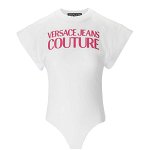 Versace Jeans Couture VERSACE JEANS COUTURE WHITE FUCHSIA BODYSUIT T-SHIRT White, Versace Jeans Couture