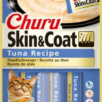 INABA Churu Skin&Coat 4x14g cu ton gustare cremoasa pisici, INABA