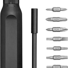 Set surubelnita de precizie Xiaomi Mi Ratchet Screwdriver BHR4779GL, 16-in-1, Otel S2, cap magnetic, 8 biti cu capat dublu (Negru), Xiaomi