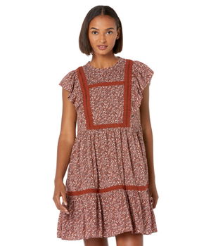 Imbracaminte Femei Madewell Flutter-Sleeve Mini Dress in Cottage Garden Vintage Mulberry, Madewell